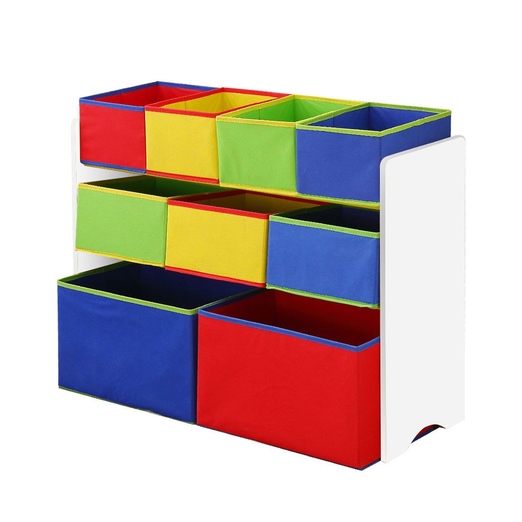 Levede Kids Toy Box 9 Bins Storage Rack White - Levede