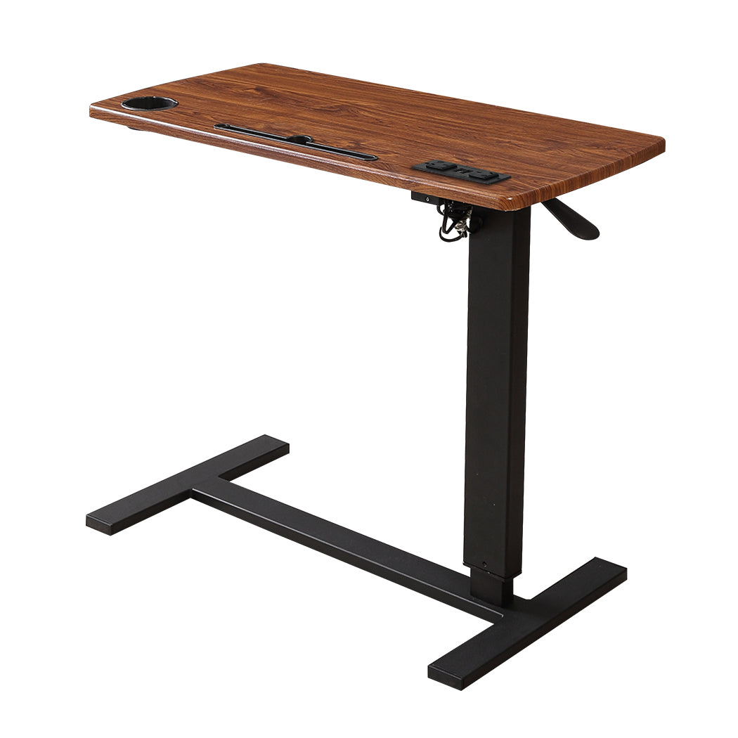 Levede Mobile Standing Desk Foldable Brown Fold - Levede