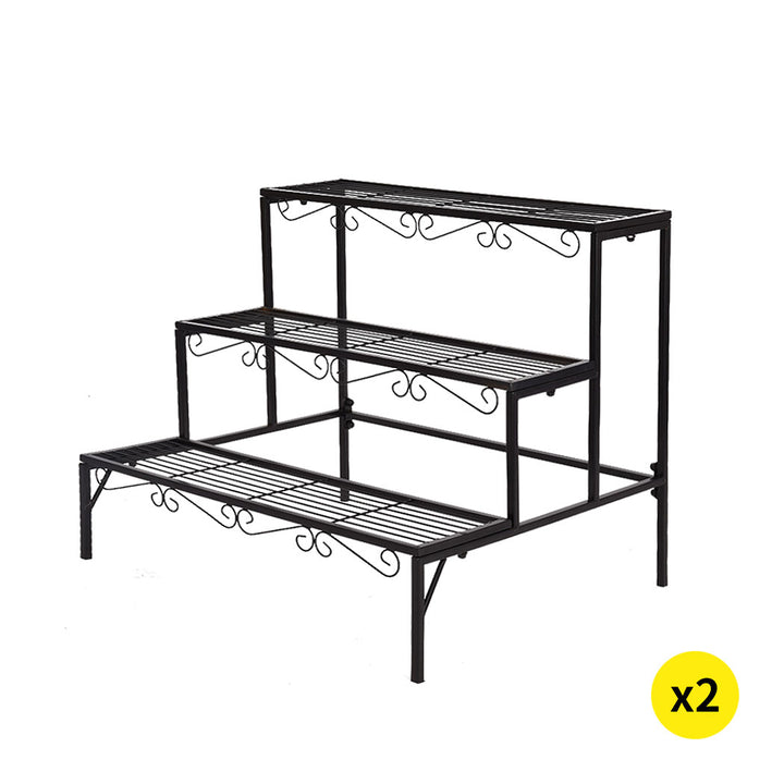 Levede 3 Tier Rectangle Metal Plant Stand for Outdoor and Indoor Use - Levede