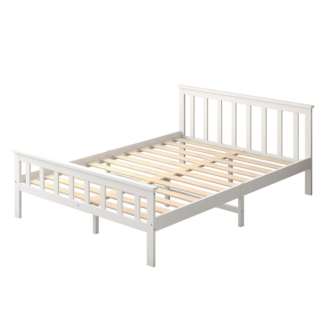 Levede White Wooden Bed Frame - Levede