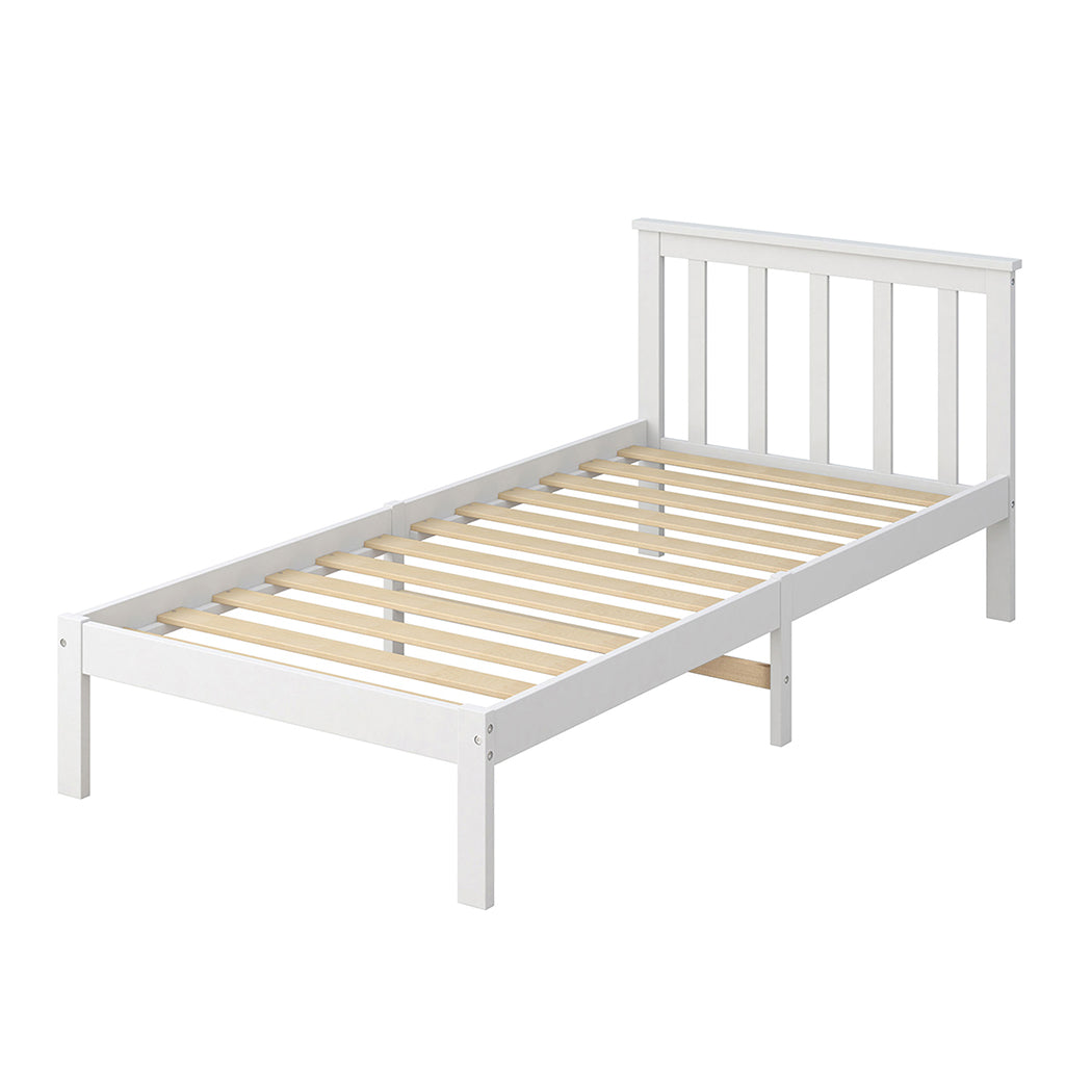 King Single Wooden Bed Frame Full White