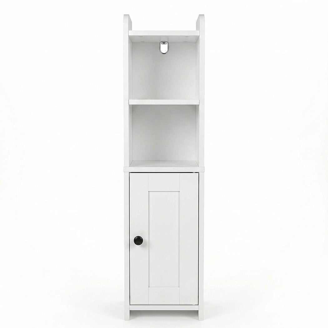 Levede Bathroom Cabinet Storage Slim Organiser Paper Holder Corner 78.5cm Black
