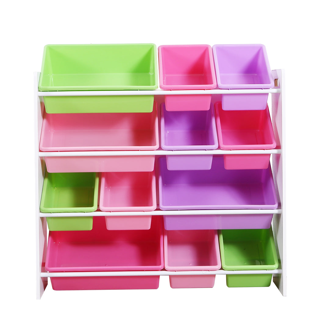 Levede Kids Toy Box Bookshelf with 12 Bins for Organizing Toys and Books - Levede