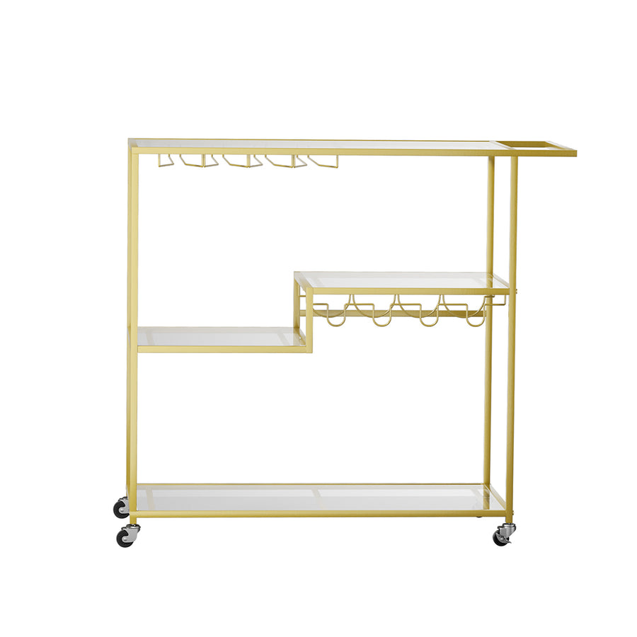 Levede Bar Cart Gold Drinks Serving Trolley 4 Tier - Levede