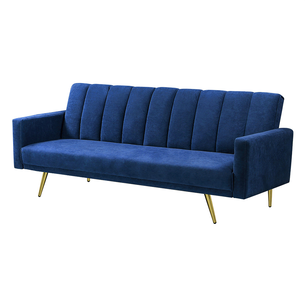 Sofa Bed Convertible Velvet Lounge Recliner Couch Sleeper 3 Seater