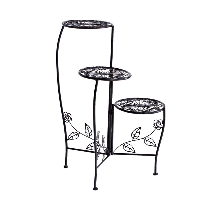 2X Wrought Iron Outdoor Indoor Flower Black 2 Pack - Levede