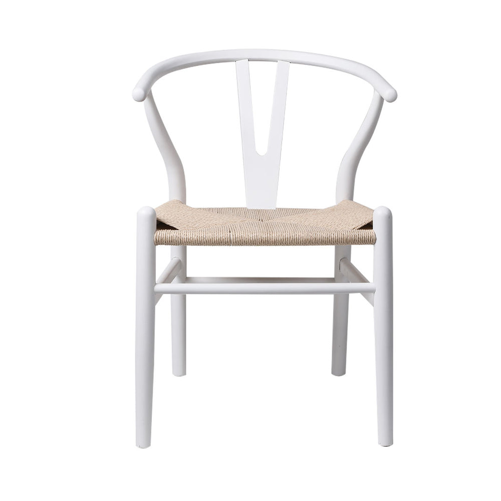 White Wishbone Chair x 2 - Levede