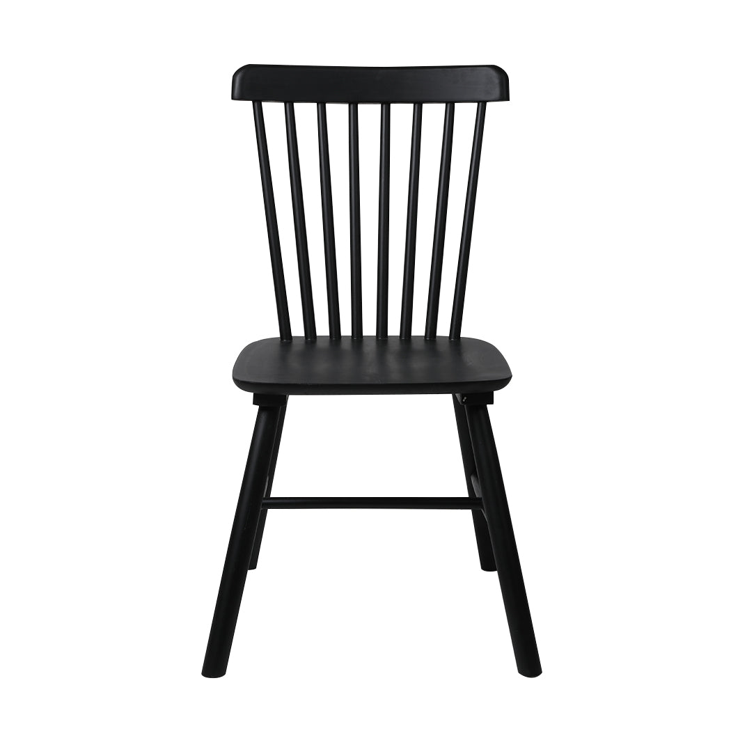 Levede 2x Dining Chairs Kitchen Windsor Oak and Black - Levede