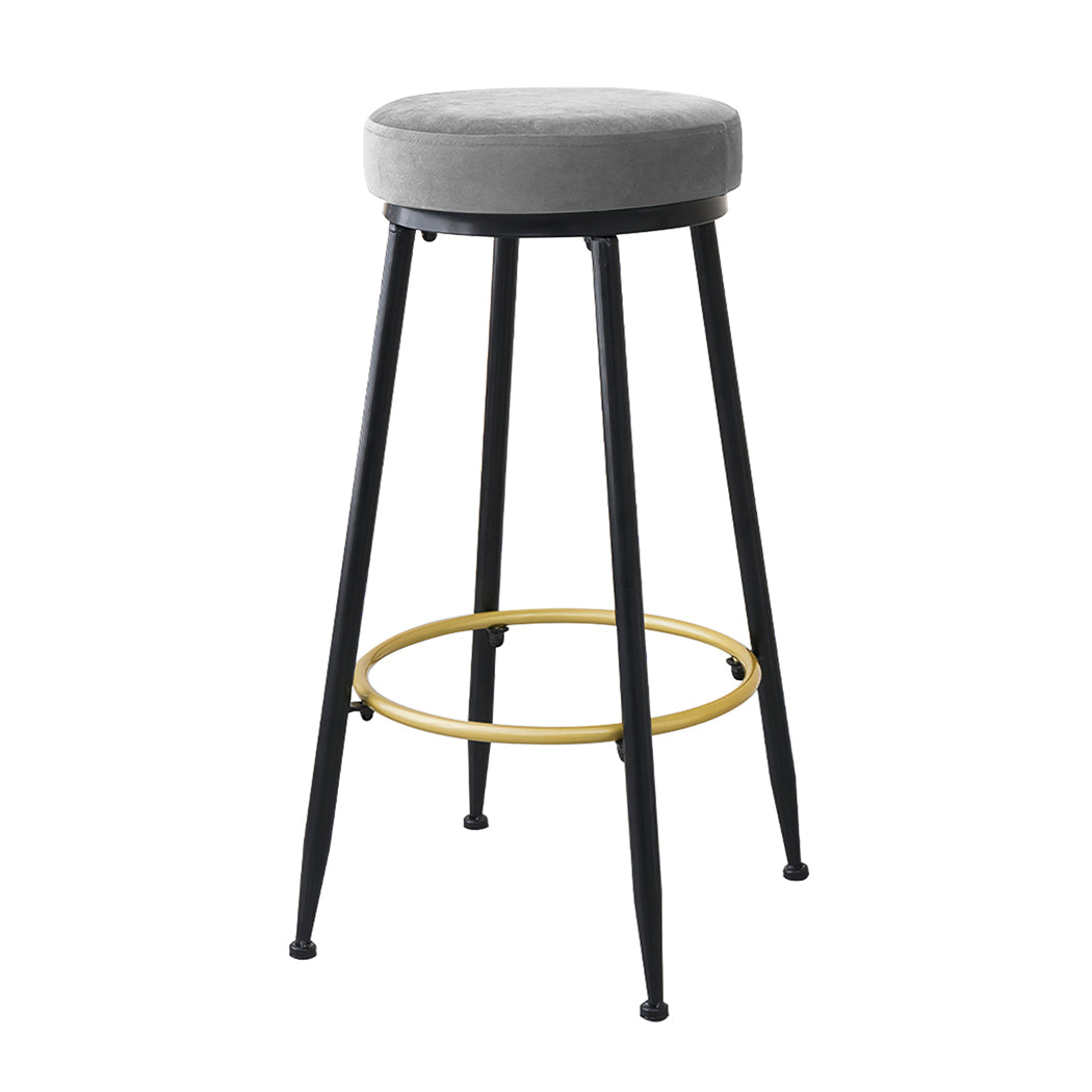 Levede 2x Bar Stools Barstools Velvet - Levede