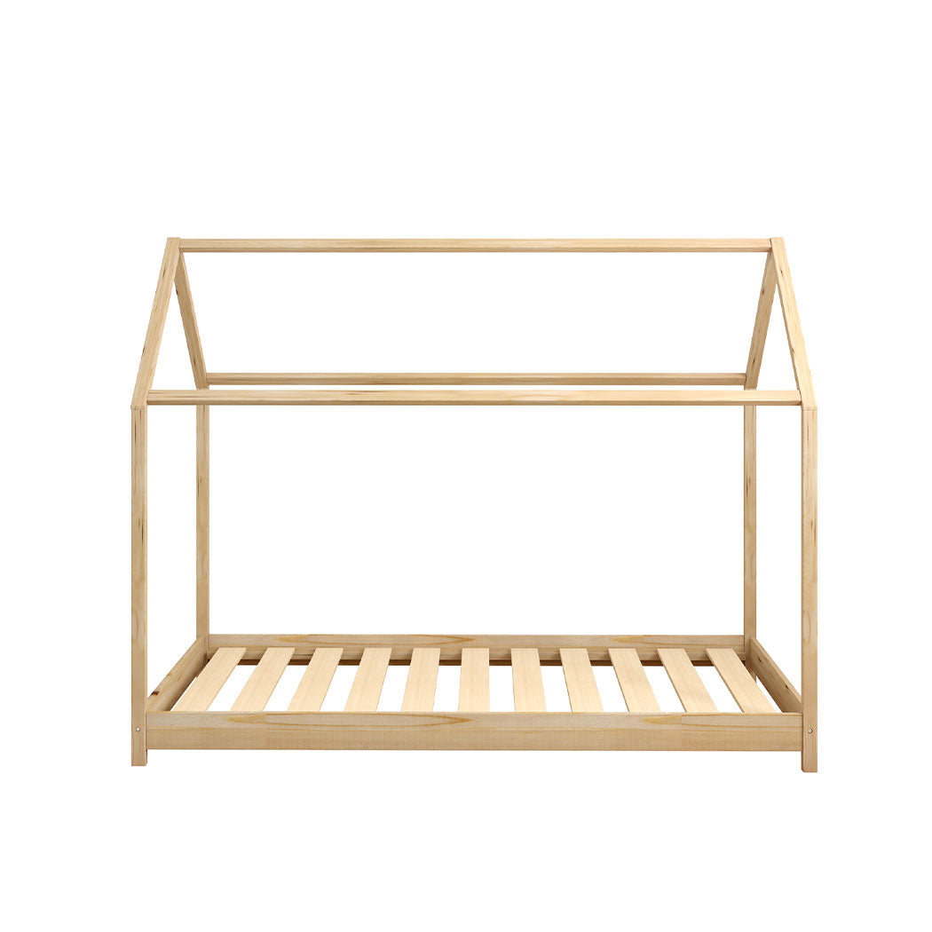 Levede Bed Frame Single Wooden Timber Natural and White - Levede