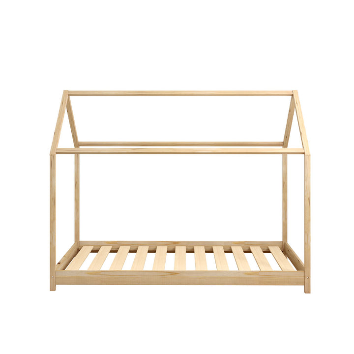 Levede Bed Frame Single Wooden Timber Natural and White - Levede