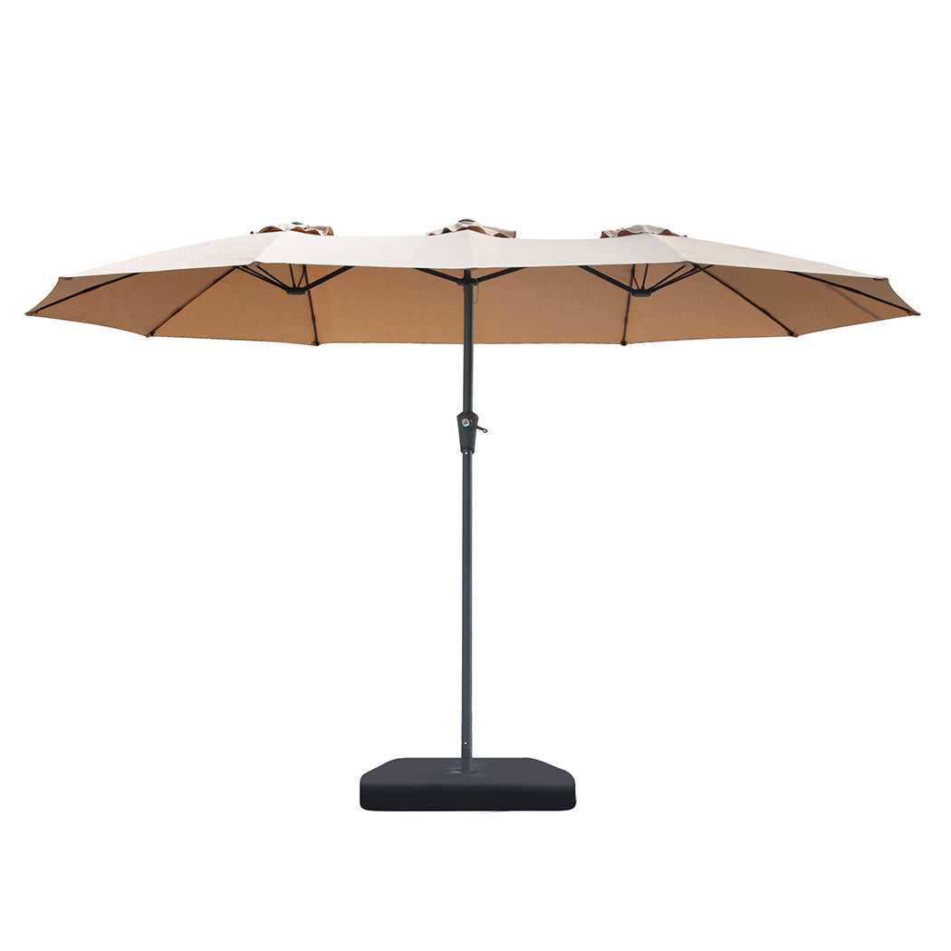 Patio Umbrella Twin Outdoor Garden Pool Sun Shade Stand Double-Sided
