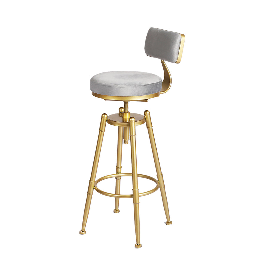 Levede 1x Bar Stools Velvet Kitchen Stool Chair - Levede