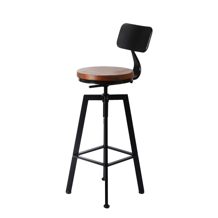 Levede Industrial Bar Stools Kitchen Wooden Metal Set - Levede