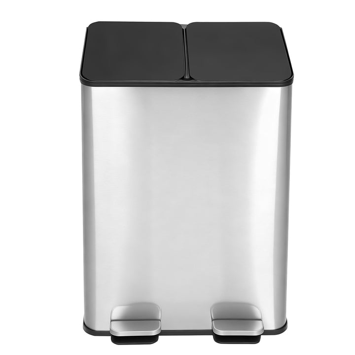 60L Pedal Bin Stainless Steel Kitchen Trash Waste Can Recycling Dustbin