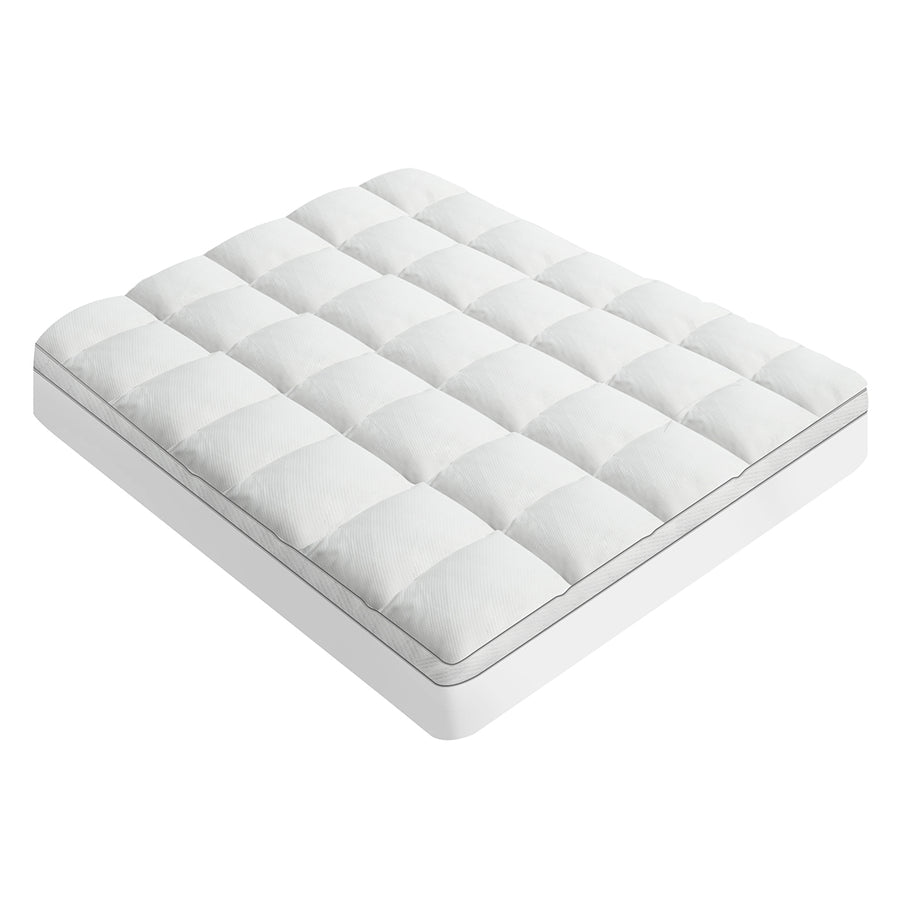 Dreamz Pillowtop Mattress Topper - 5cm Thickness for Ultimate Comfort - Levede