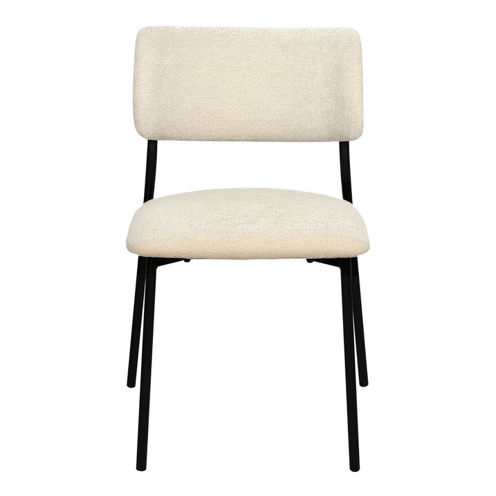 4x PU Backrest Dining Chairs Set Industrial Fabric Padded Seats