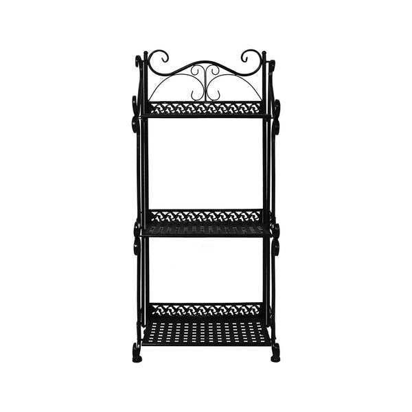 Levede Plant Stand 3 Tiers Outdoor Indoor Black.