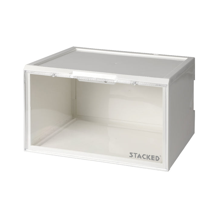 White LED Shoe Storage Box Lighted Sneaker Display Case Voice Anti-oxidation