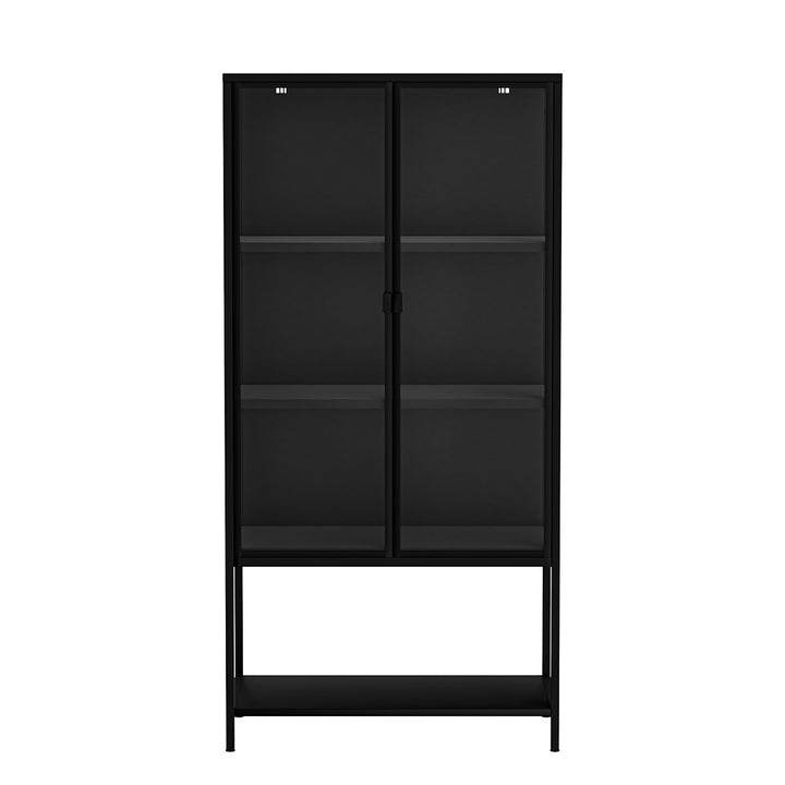 4 Tier Modern Glass Display Cabinet 2 Door