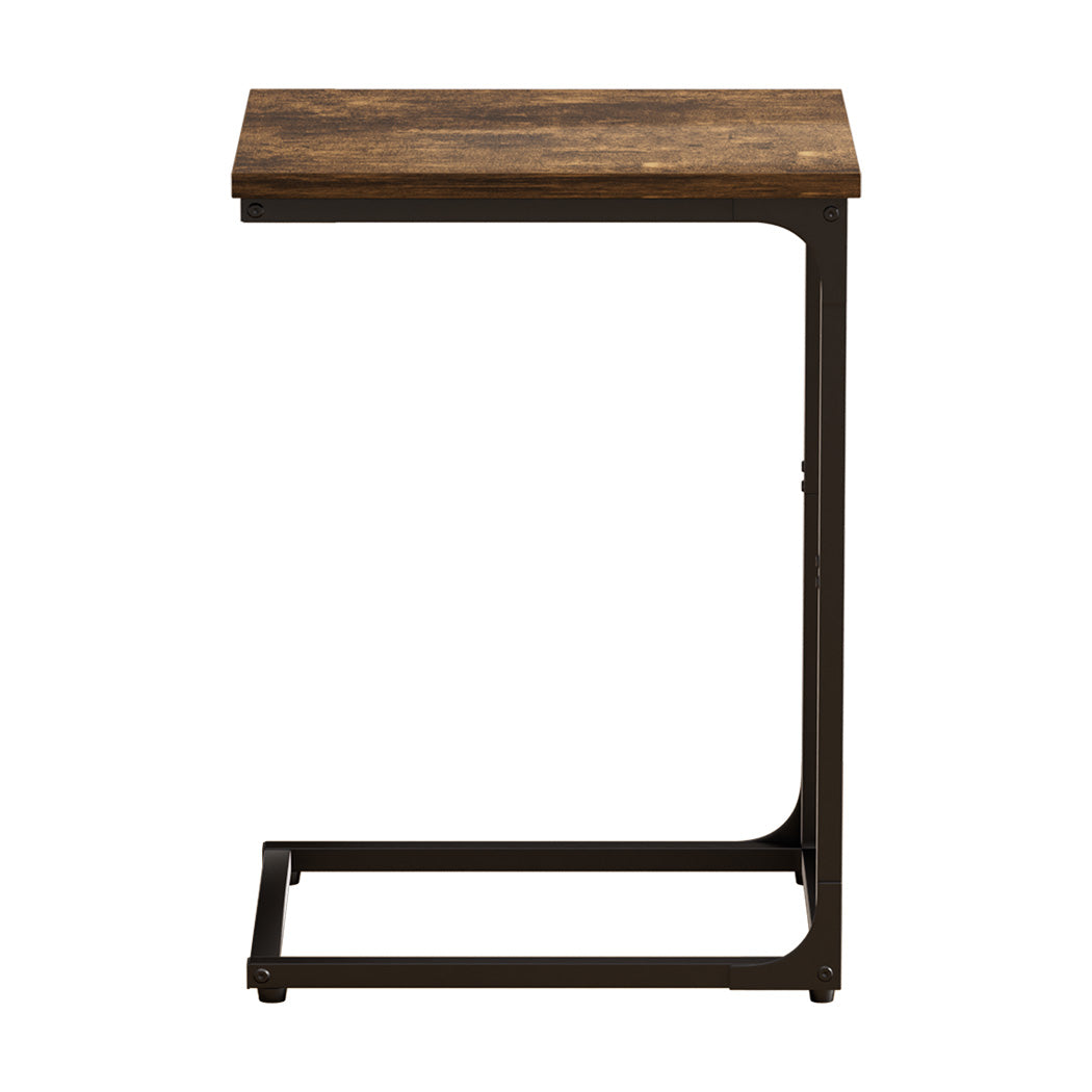 Levede C-shaped End Table Side Sofa Coffee Wood Overbed Laptop Table Industrial - Levede