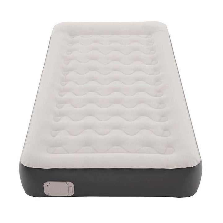 Inflatable Mattress TPU Air Bed with Pillow Pump Camping Single Grey