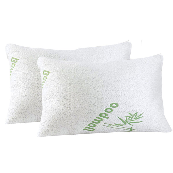 2x Memory Foam Pillow Bamboo.
