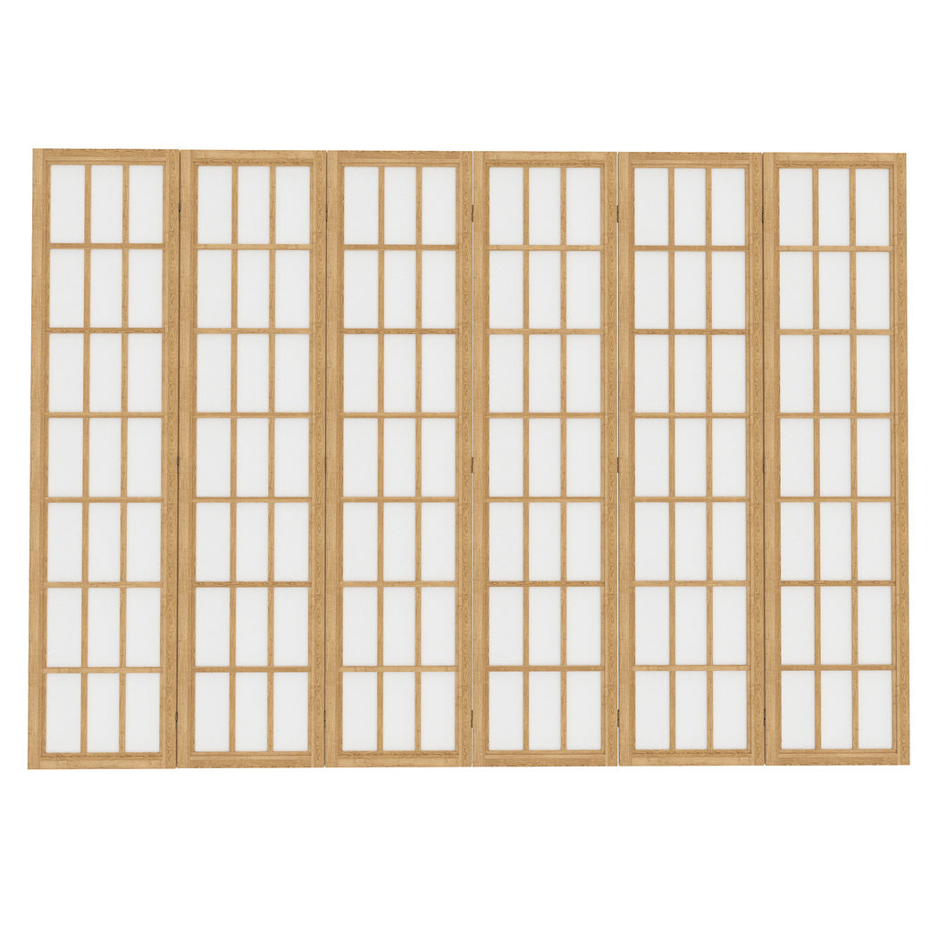 6 Panel Room Divider Folding Partition Freestanding Screen Wooden