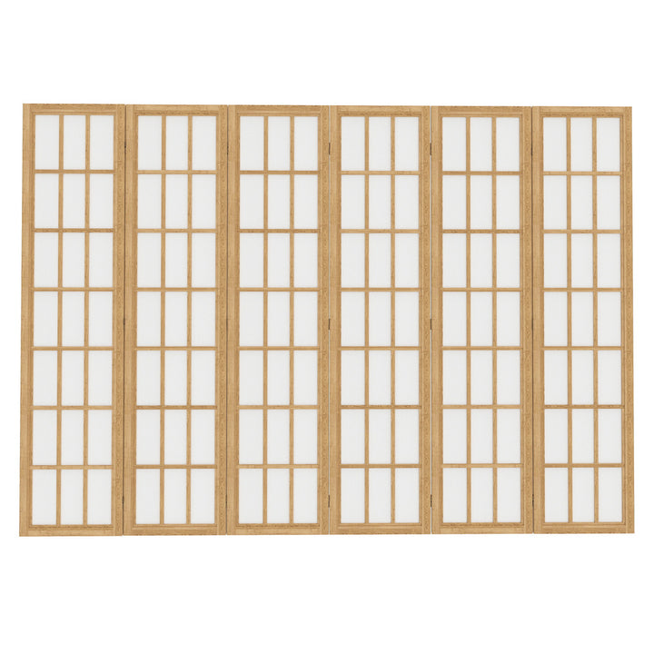 6 Panel Room Divider Folding Partition Freestanding Screen Wooden