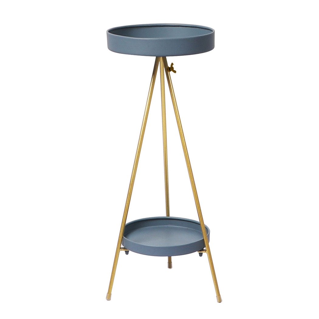 Levede Plant Stand 2 Tiers Outdoor Indoor Grey Gold Large-1831592865227214849