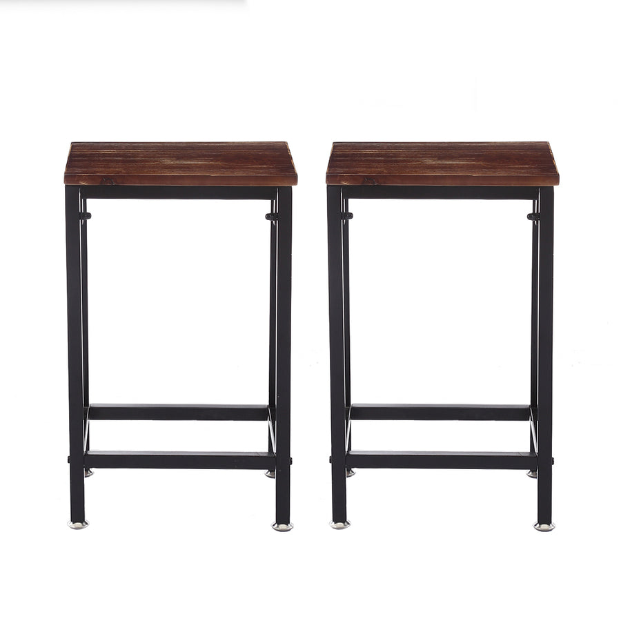 Levede 2x Industrial Bar Stools Wooden - Levede