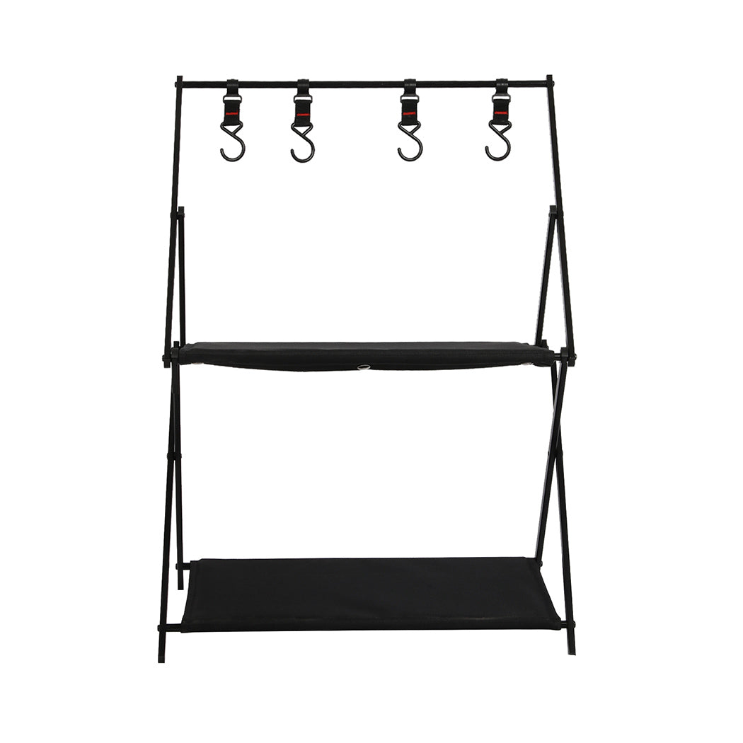 Levede Foldable Camping Storage Shelves with Hooks - Levede