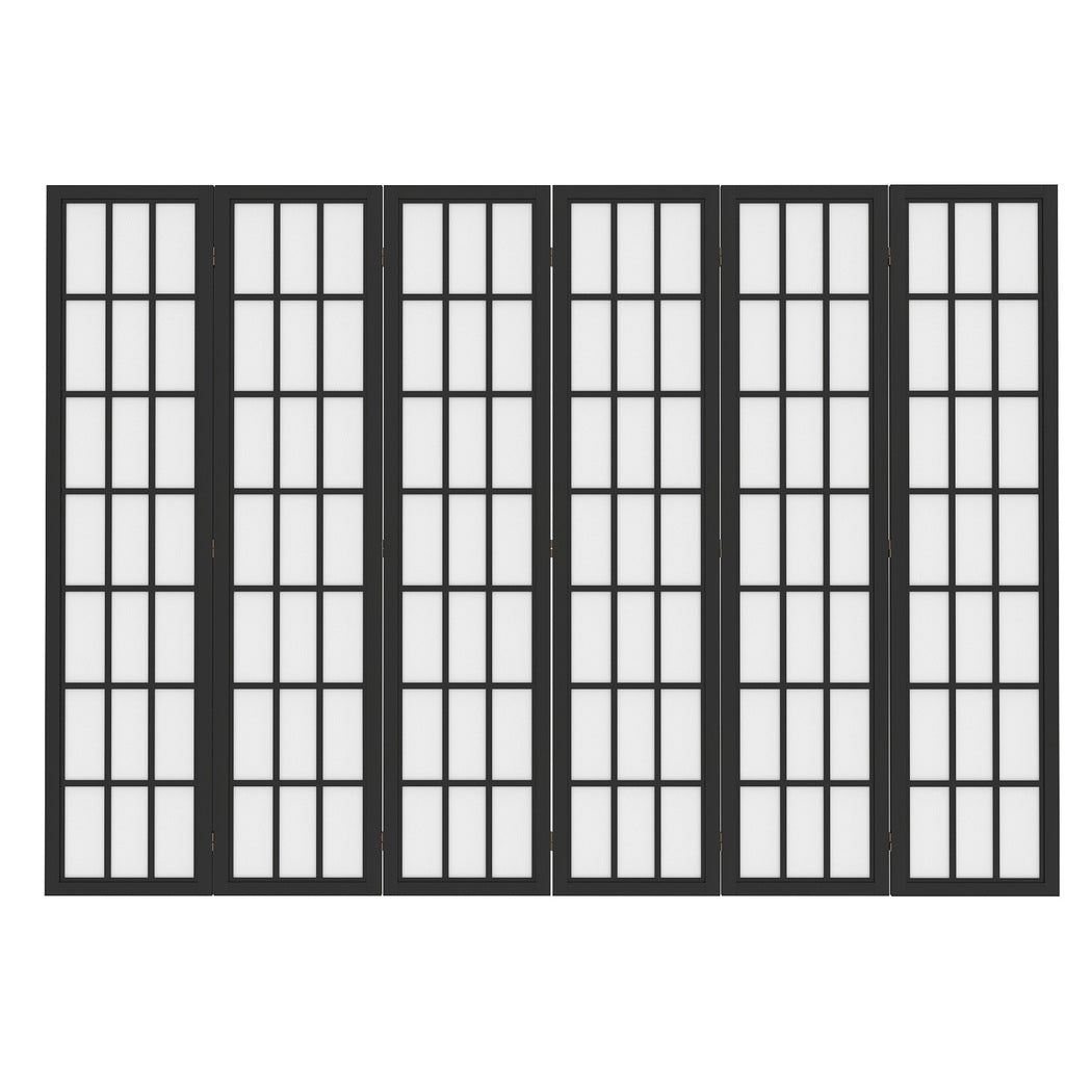 6 Panel Room Divider Folding Partition Freestanding Screen Wooden