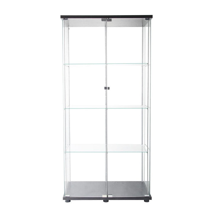 Glass Display Cabinet 2 Doors Collections Storage - Black