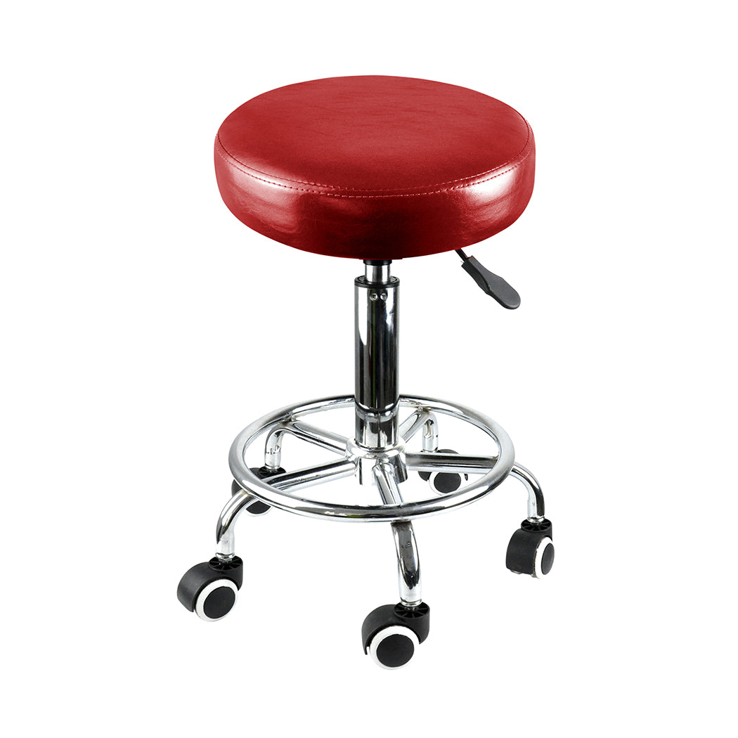 Levede Salon Stool Swivel Barber Stools Red-1843791304723664897