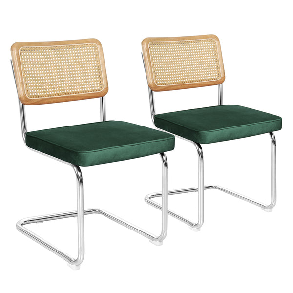 Levede 2xRattan Chair Dining Chairs Green.