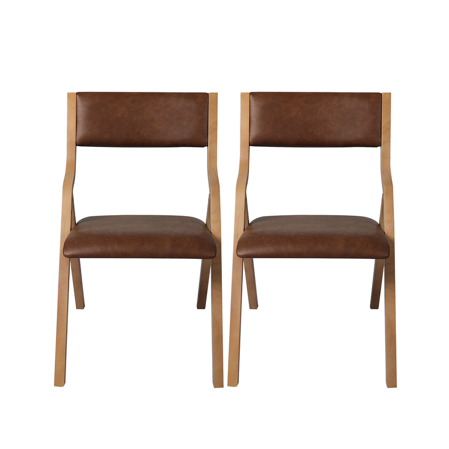 Levede 2x Foldable PU Dining Chairs - Levede