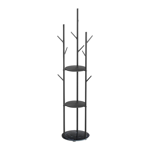 Levede Coat Rack Clothes Stand 8 Hook Organizer Black.