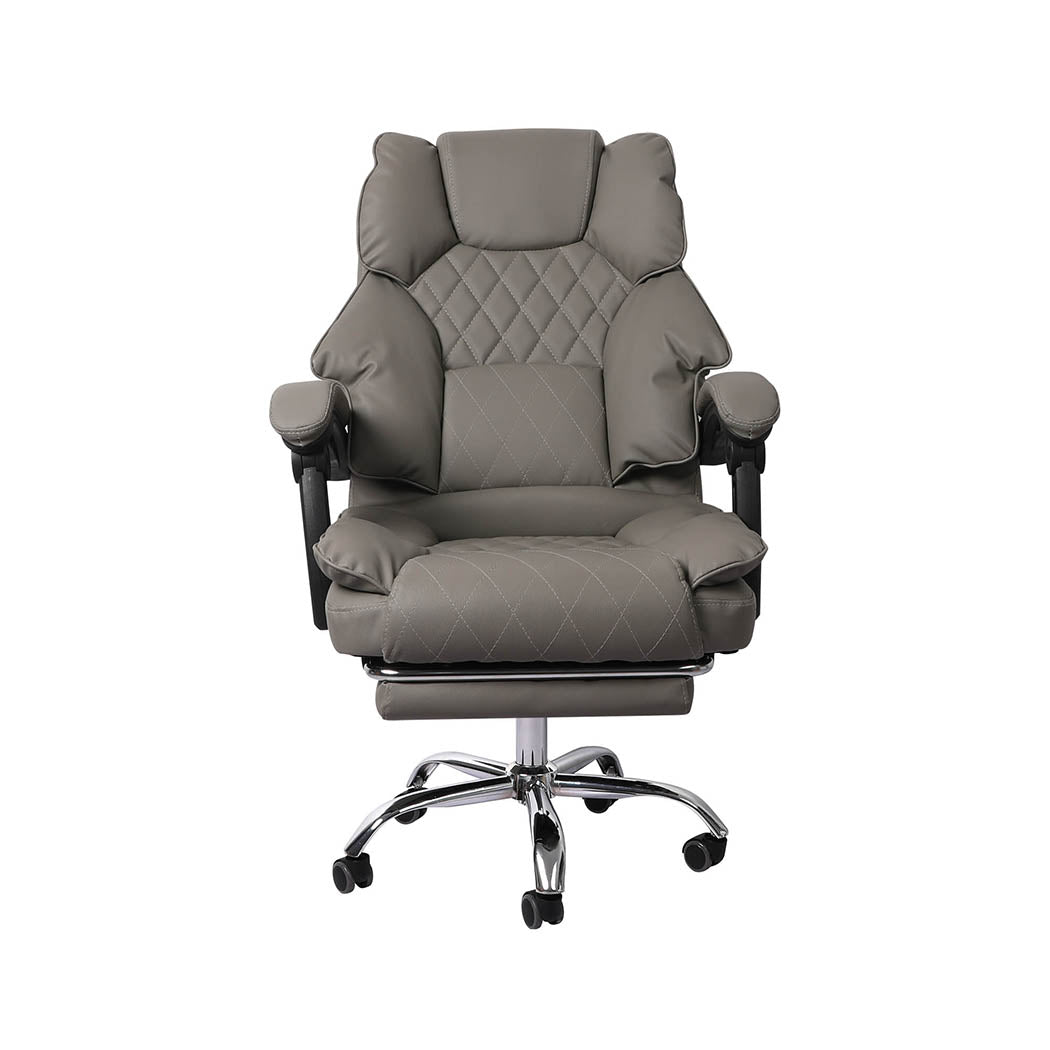 Levede Gaming Chair Office Computer Grey Footrest-1831592542433579009