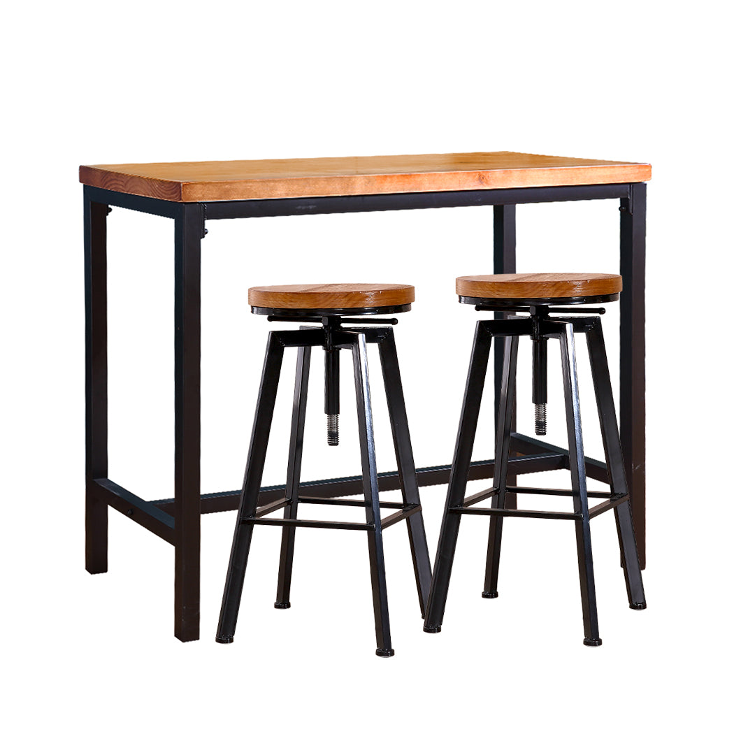 Levede Industrial Bar Table and Barstools Set - Levede