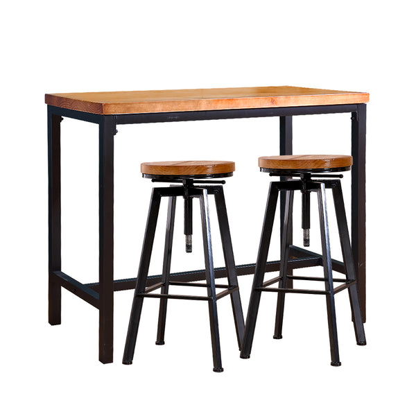 Levede 3pcs Bar Table Barstools Industrial.