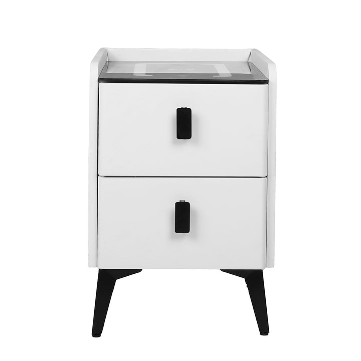 Levede Bedside Table LED Lights Drawers Storage - Levede