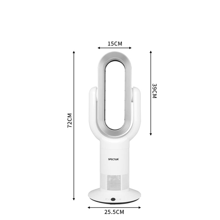 Spector Bladeless Electric Fan Cooler Heater Air Cool Sleep Timer All Season Use