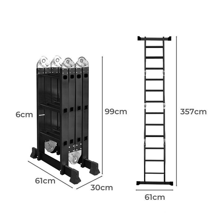 Traderight Multi Purpose Ladder Aluminium Folding Platform Extension Step