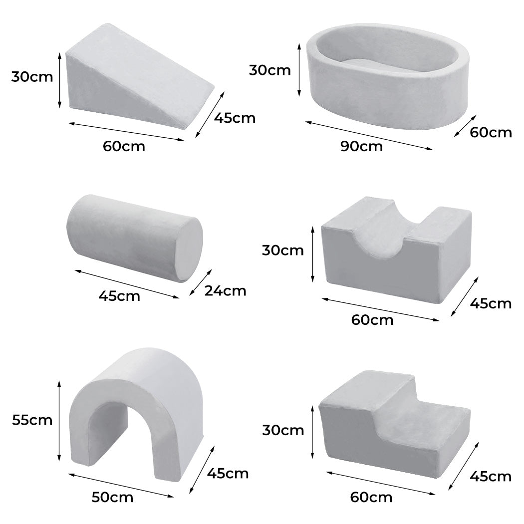 6-Piece Kids Foam Play Set Climbing Blocks for Toddlers Indoor Soft Toys