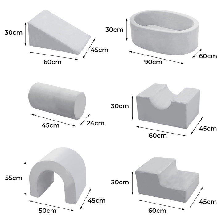 6-Piece Kids Foam Play Set Climbing Blocks for Toddlers Indoor Soft Toys