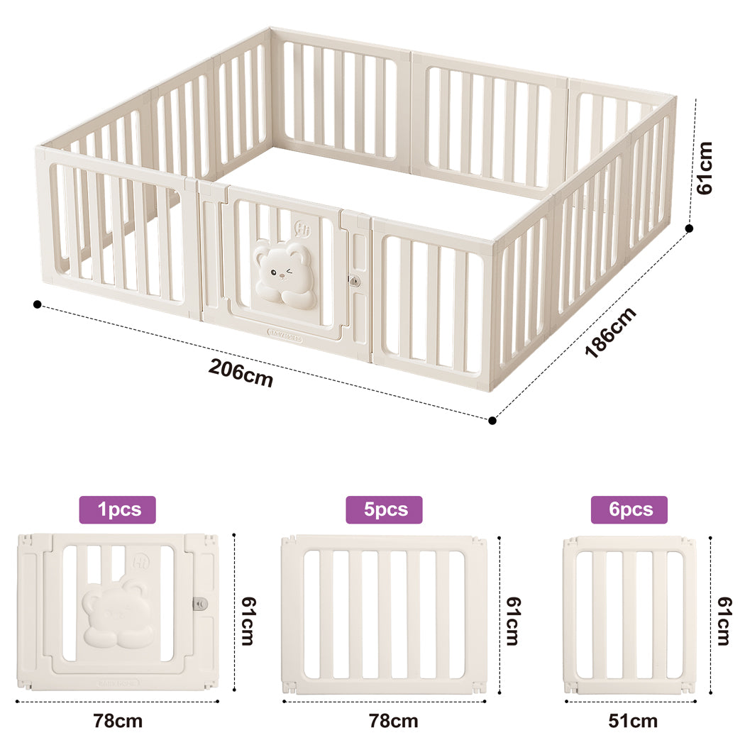 Kids Playpen Baby Safety Gate With Lock Toddler Play Game Toy 12 Panel