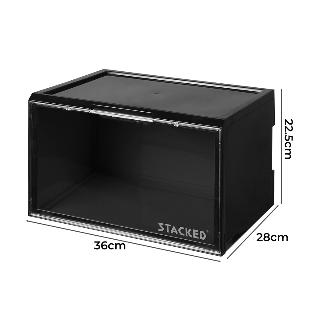 Black Shoe Box Sneaker Display Case LED Lighted Magnetic Anti-oxidation Clear