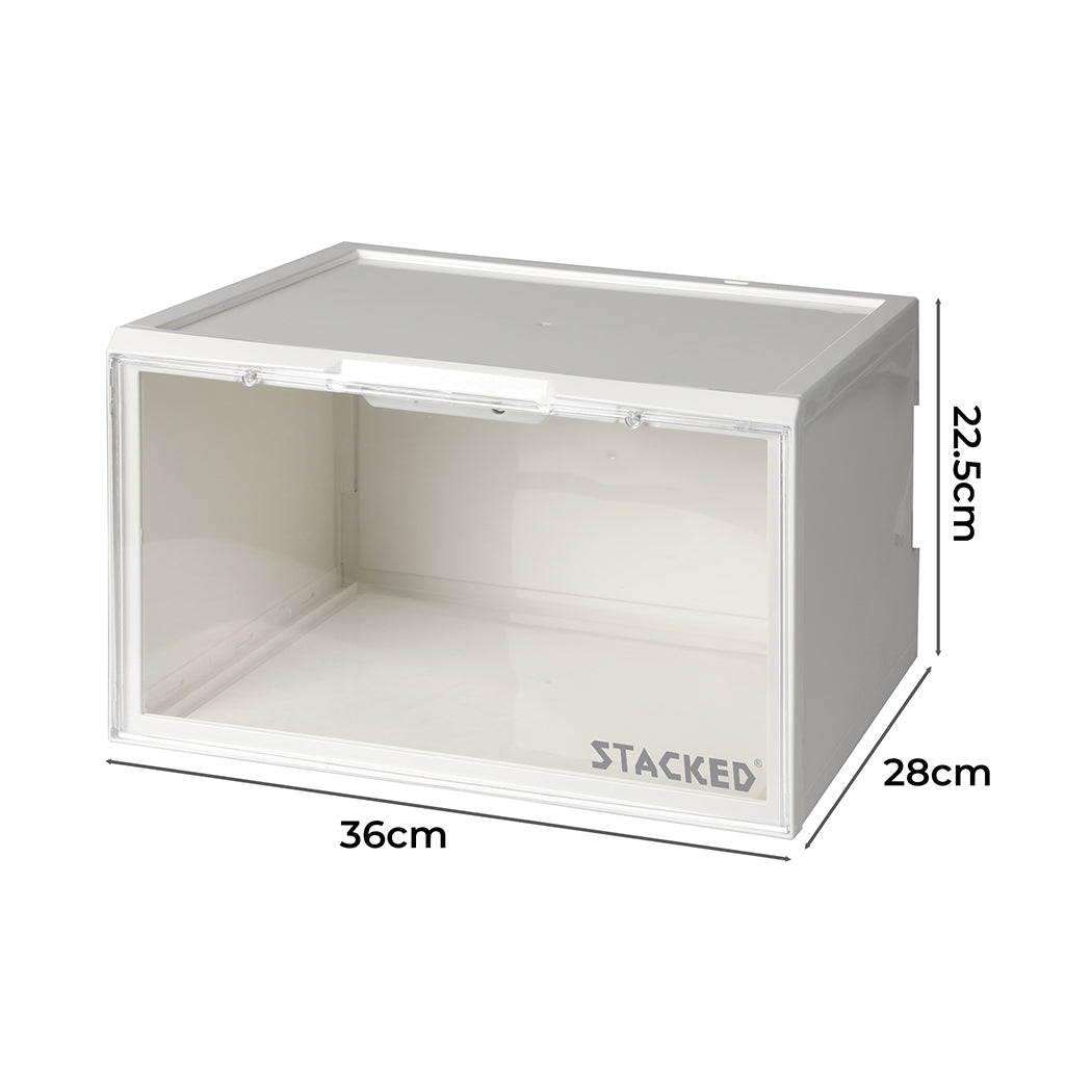 White LED Shoe Storage Box Lighted Sneaker Display Case Voice Anti-oxidation