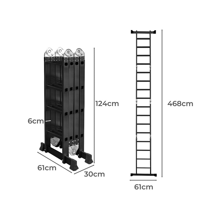 Traderight Multi Purpose Ladder Aluminium Folding Platform Extension Step